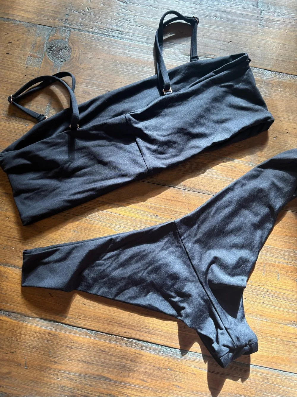 Frankie’s bikinis black embroidered bikini set